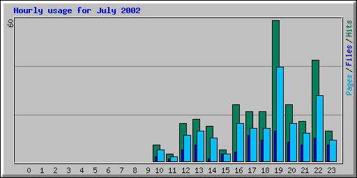 Hourly usage for July 2002